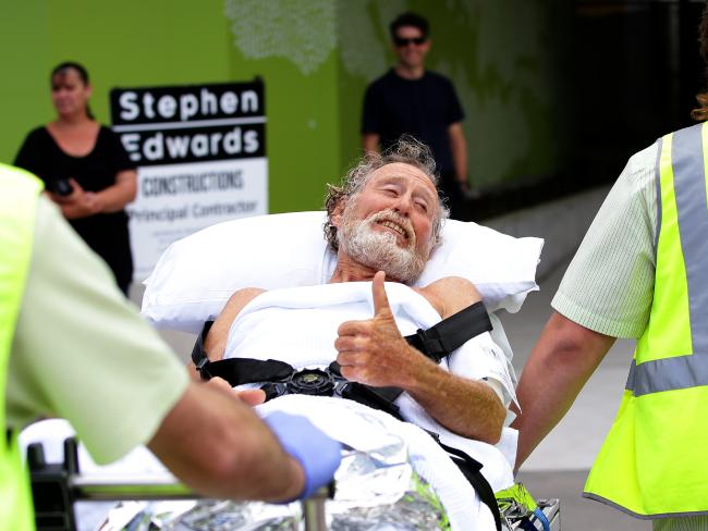 Colin Rowland arrives at hospital Photo: Peter Lorimer.