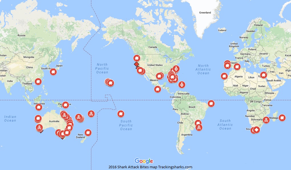 2016_shark_attack_map_Record_number_of shark attacks bites_overview