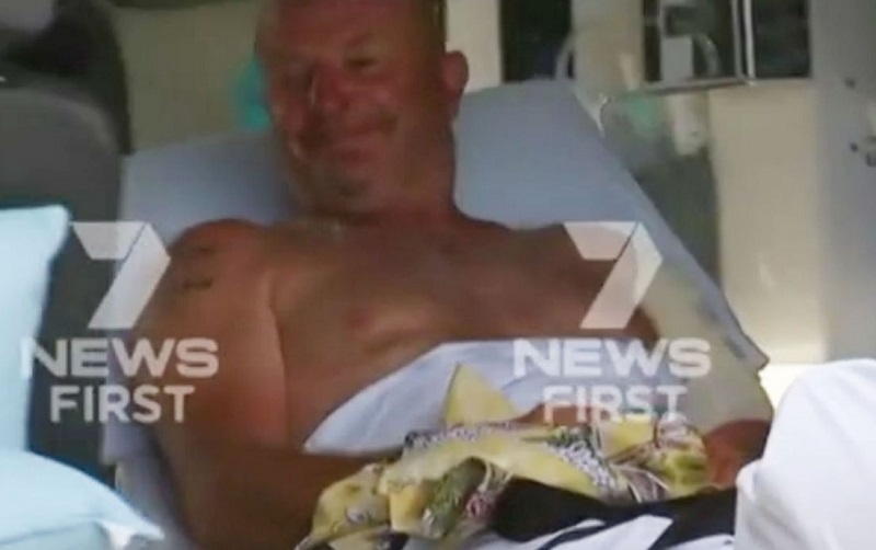 Queensland fisherman was bitten by a shark