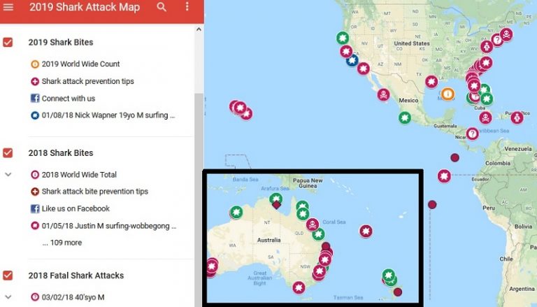 2019 Shark Attack Map • Tracking Sharks