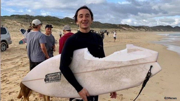 Mike Bruton was attacked by a shark, by was uninjured.