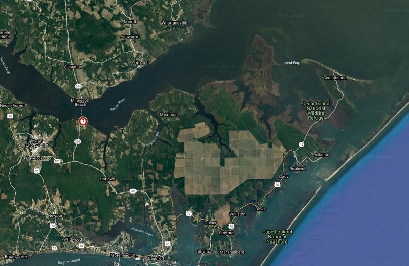location of shark attack in Neuse river