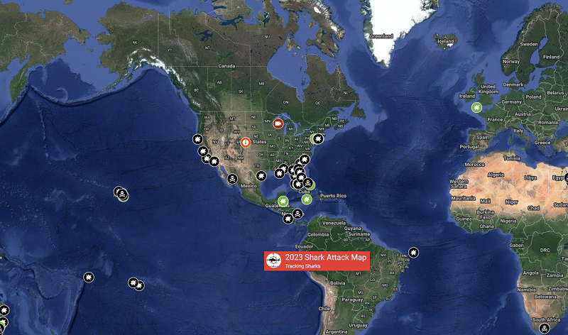 2023 Shark Attack Map • Tracking Sharks