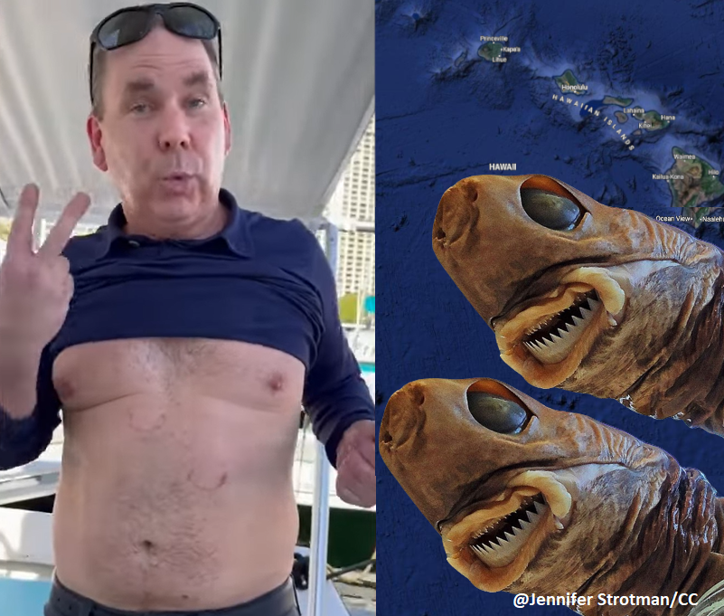 Andy was bitten by two cookiecutter sharks